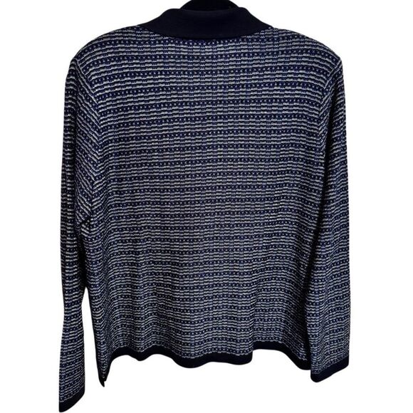 MISOOK- 2 Piece Matching Tank Sweater Set Black Blue Metallic, Size L Petite - Picture 5 of 14